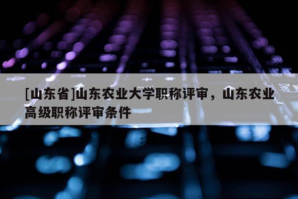 [山东省]山东农业大学职称评审，山东农业高级职称评审条件