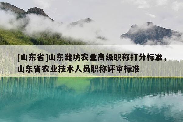 [山东省]山东潍坊农业高级职称打分标准，山东省农业技术人员职称评审标准