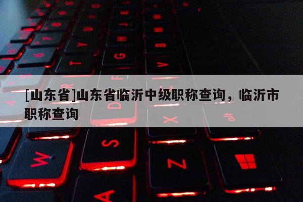 [山东省]山东省临沂中级职称查询，临沂市职称查询