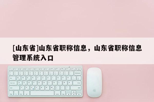 [山东省]山东省职称信息，山东省职称信息管理系统入口